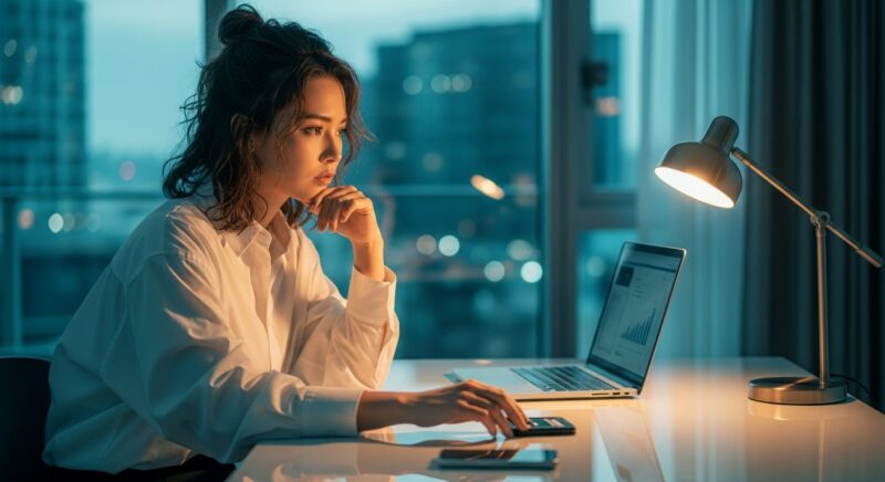 資産保護のためのハードウェアウォレットの必要性を熟考する女性